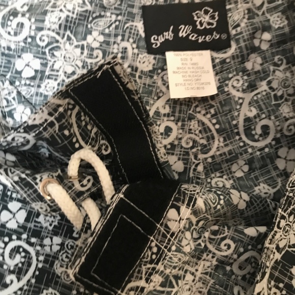 Surf Waves Sport Shorts Black Pattern Juniors' 9 Made in Russia NWT - Picture 8 of 17